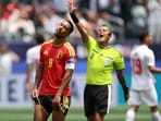 Youri Tielemans of Belgium reacts after the 0-0 draw at Los Angeles Stadium.(Getty Images via AFP)