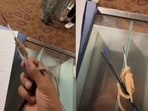 The text overlay in the clip read, “Z Plus security for this pen, International Mumbai airport.”