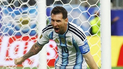 Soccer Football - FIFA World Cup 2026 - Group J - Argentina v Austria - Dallas Stadium, Arlington, Texas, U.S. - June 22, 2026 Argentina's Lionel Messi celebrates scoring their second goal REUTERS/Kai Pfaffenbach     TPX IMAGES OF THE DAY (REUTERS)