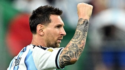 It was an eventful first half for Messi. After getting denied twice, he finally scored in the 38th minute to become the topscorer in World Cup history. (IMAGN IMAGES via Reuters)
