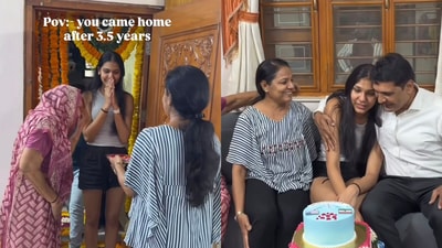 Emotional family reunion as woman returns home after 3.5 years. (Instagram/@kennypatel_20) Emotional family reunion as woman returns home after 3.5 years. (Instagram/@kennypatel_20)