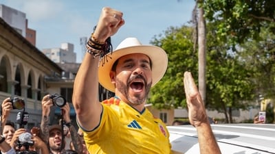 Abelardo de la Espriella after casting his vote on Sunday.