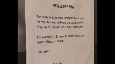 The post sparked a debate on workplace culture and micromanagement. (X/@NalinisKitchen) The post sparked a debate on workplace culture and micromanagement. (X/@NalinisKitchen)