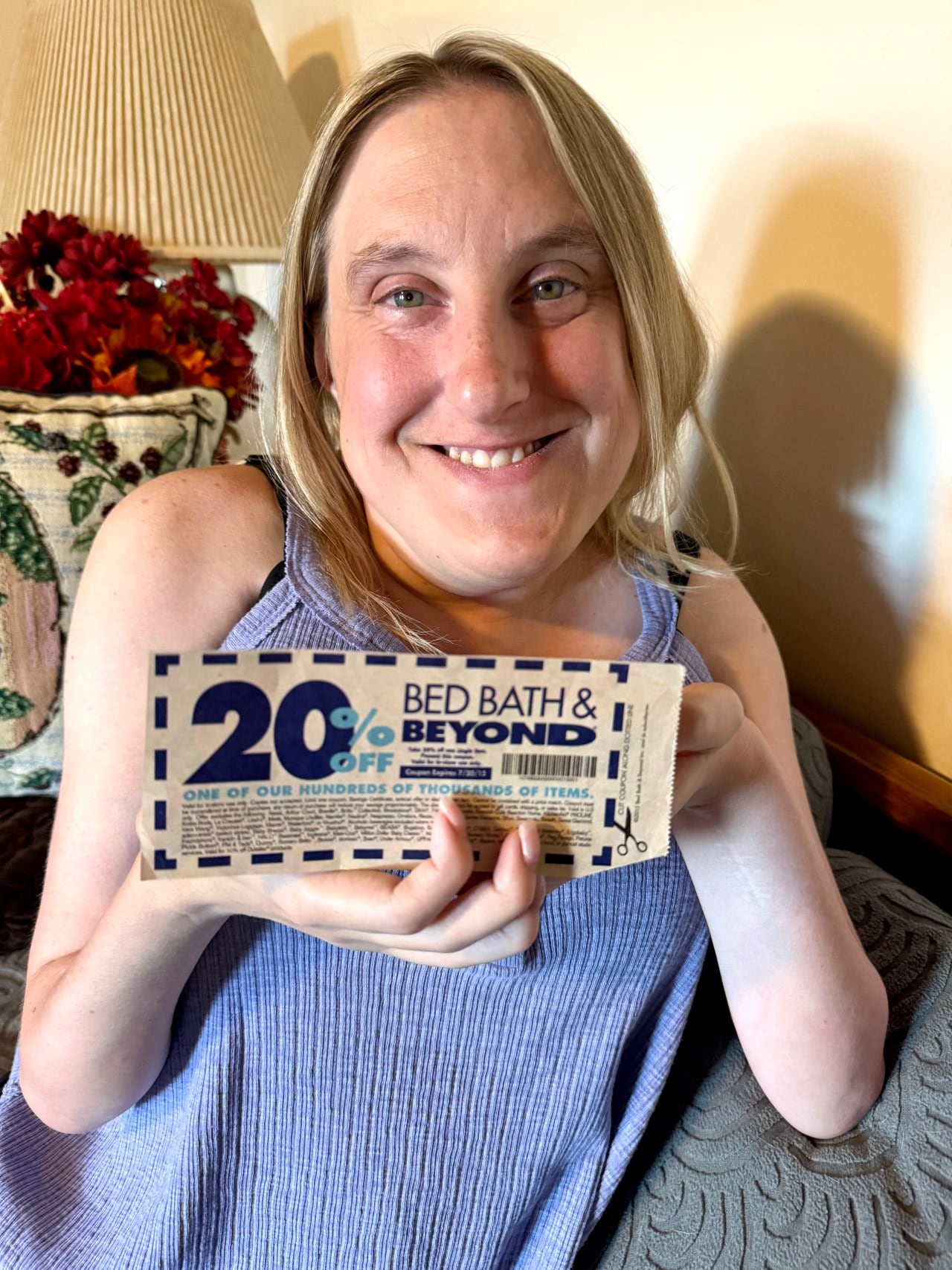 Shawna May with one of her old coupons. Shawna May with one of her old coupons.
