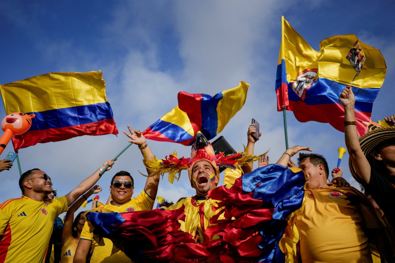 Supporters of Abelardo de la Espriella celebrating preliminary results in Barranquilla, Colombia, on Sunday.