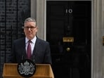 Britain's Prime Minister Keir Starmer speaks to the media outside 10 Downing Street to announce his resignation on Monday.