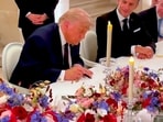US Iran deal LIVE updates: In this screengrab from a video posted on June 18, 2026, US President Donald Trump signs the Iran Memorandum of Understanding at the Palace of Versailles, in France. 