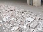 The society’s management, however, said that the plaster was removed as part of precautionary measures. (HT Photo)