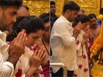 Shloka Mehta and Akash Ambani embrace minimalism on temple visit.(Instagram/@ambani_update)