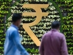Mumbai: Rupee logo at Reserve Bank of India (RBI) headquarters