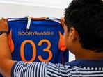 Vaibhav Sooryavanshi look at his Team India jersey