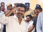 Vijay contested and won the Tamil Nadu elections via the Tamilaga Vettri Kazhagam (TVK) party.(PTI)