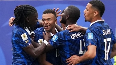 Kylian Mbappe got France up and running in the 14th minute, then returned to the scoresheet shortly after halftime with his second goal of the night. (IMAGN IMAGES via Reuters)