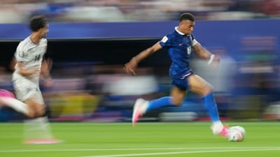 With his two-goal haul, Mbappe moved to 16 career World Cup goals, narrowing the gap to two behind Messi, who established a new record of 18 by scoring twice against Austria earlier on Monday. (IMAGN IMAGES via Reuters)
