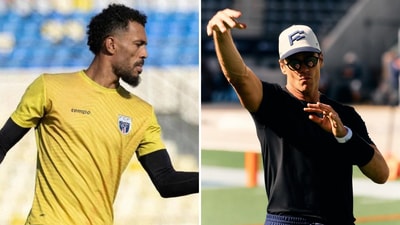 Vozinha entered the tournament with fewer than 100,000 Instagram followers but saw his popularity skyrocket during the Spain vs Cape Verde clash. (L - Vozinha/IG ; R - Tom Brady/IG)