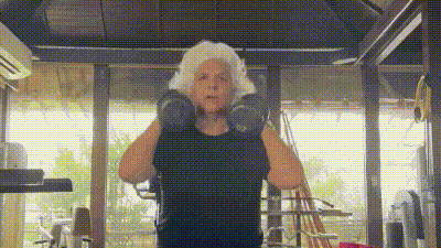Pinkie Roshan works out to build strength and stay happy. Pinkie Roshan works out to build strength and stay happy.