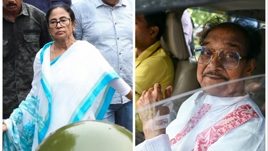 L: TMC founder and former West Bengal CM Mamata Banerjee | R: Arup Roy, picked as TMC chairperson by rebel leaders of the party (Reuters and ANI)