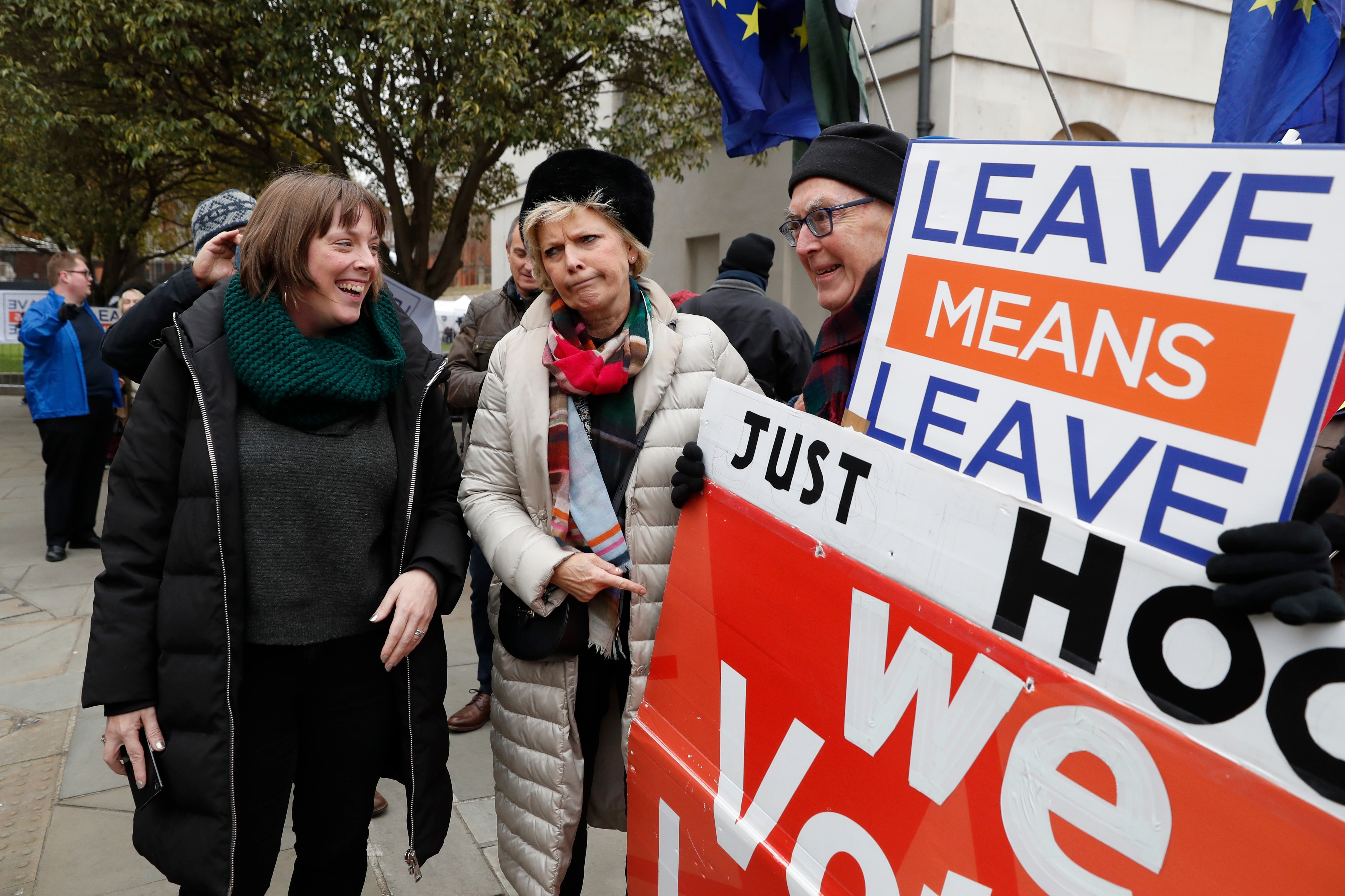 British conservative MP Anna Soubry (centre), who went against her own party and campaigned to remain in the European Union during referendum debates, reacts to pro-Brexit protesters outside Parliament in London in 2019. That was around the time some Labour leaders sought a re-referendum, hoping this would lead to rejoining the EU. (AP File Photo) British conservative MP Anna Soubry (centre), who went against her own party and campaigned to remain in the European Union during referendum debates, reacts to pro-Brexit protesters outside Parliament in London in 2019. That was around the time some Labour leaders sought a re-referendum, hoping this would lead to rejoining the EU. (AP File Photo)