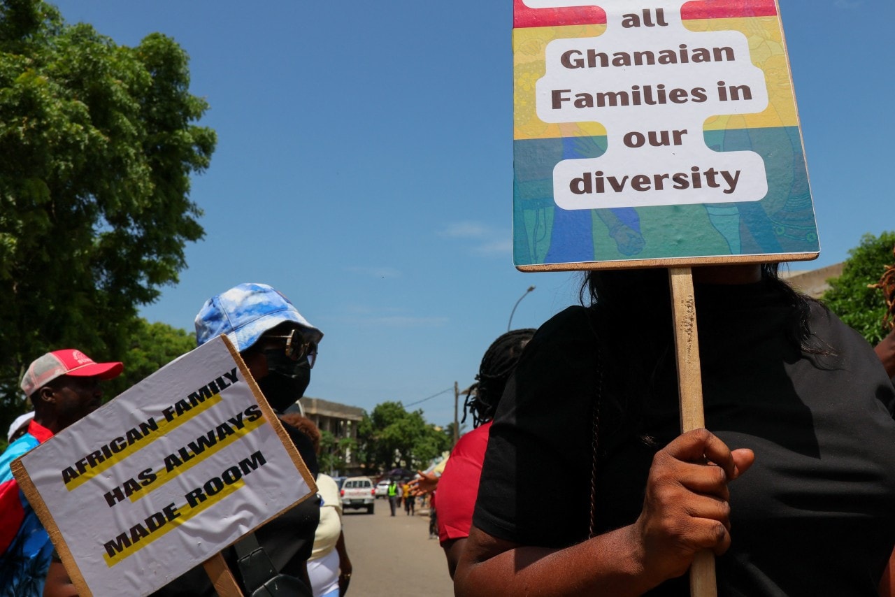 People marched in Accra, Ghana, earlier in June. People marched in Accra, Ghana, earlier in June.