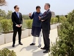 Commerce minister Piyush Goyal with US Ambassador to India Sergio Gor and US trade representative Jamieson Greer, in New Delhi. 