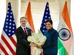US Trade Representative Jamieson Greer meets Union Minister of Commerce and Industry Piyush Goyal, in New Delhi 