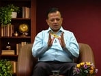 Additional chief secretary, basic and secondary education, UP Partha Sarthi Sen Sharma in a virtual meet. (Sourced)