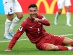 Cristiano Ronaldo scored twice against Uzbekistan in Portugal’s 5-0 win. (Getty Images via AFP)