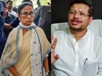 Mamata and Ritabrata Banerjee factions take on each other over the two-flower TMC symbol.