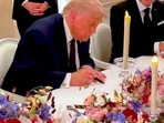 US Iran deal LIVE updates: In this screengrab from a video posted on June 18, 2026, US President Donald Trump signs the Iran Memorandum of Understanding at the Palace of Versailles, in France. 
