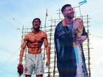 People walk past giant cut-outs of footballers Cristiano Ronaldo and Lionel Messi amid the ongoing FIFA World Cup 2026, in Thiruvananthapuram