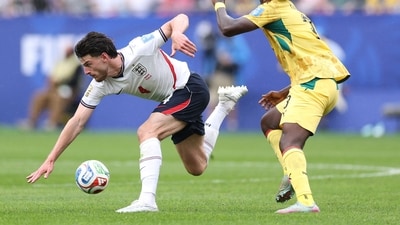 Declan Rice during the England vs Ghana match. (Getty Images via AFP) Declan Rice during the England vs Ghana match. (Getty Images via AFP)