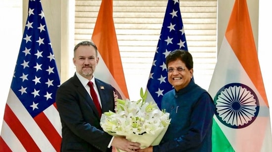 US Trade Representative Jamieson Greer meets Union Minister of Commerce and Industry Piyush Goyal, in New Delhi (U.S. Embassy in India X)