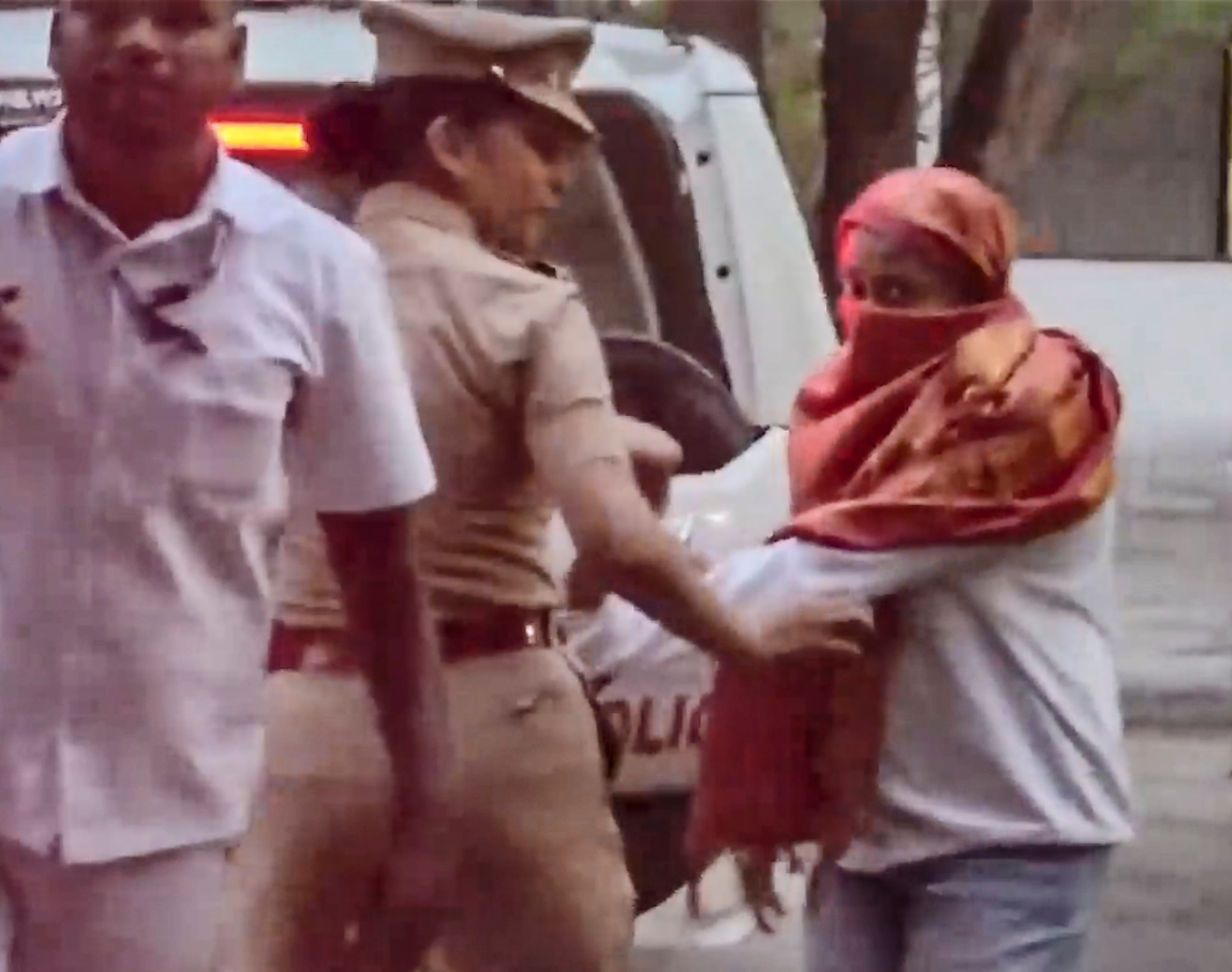 Accused Siya Goyal is escorted by police outside the Vadgaon Maval Court after the court remanded her and co-accused Chetan Chaudhari to seven-day police custody, in Pune. (PTI) Accused Siya Goyal is escorted by police outside the Vadgaon Maval Court after the court remanded her and co-accused Chetan Chaudhari to seven-day police custody, in Pune. (PTI)
