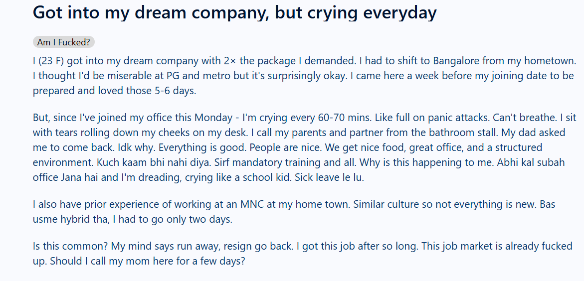 A post shared by a Reddit user. (Screengrab (Reddit)) A post shared by a Reddit user. (Screengrab (Reddit))