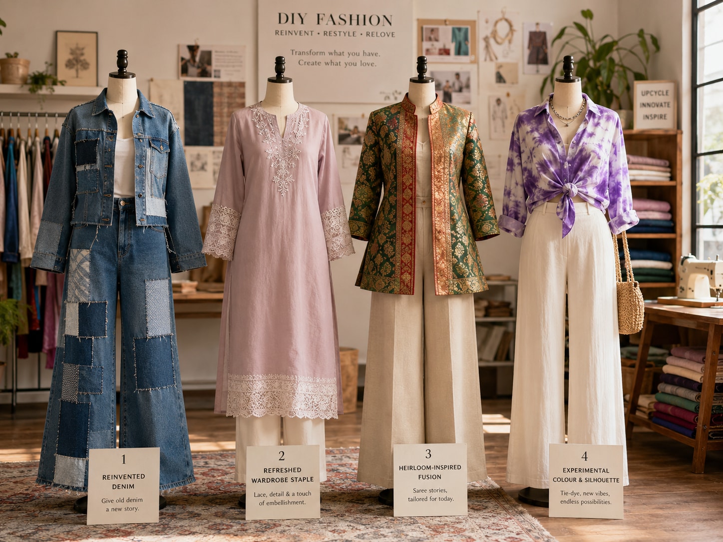 When you DIY, you begin to view your clothes less as an OOTD and more as a source for creativity, memory and self-expression. (Picture credit: AI generated) When you DIY, you begin to view your clothes less as an OOTD and more as a source for creativity, memory and self-expression. (Picture credit: AI generated)