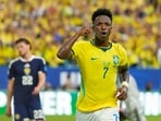 Brazil vs Scotland Highlights: Vinicius Jr scored twice for Brazil.