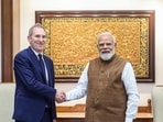 Prime Minister Narendra Modi meets CEO of Amazon Andy Jassy, on Thursday. 