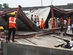 NDRF and Army rescue personnel continue search and rescue survivor and victims from the collapsed warehouse at Taratala, Brace Bridge in Kolkata.