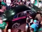 An unverified video has circulated on social media showing a car ramming a crowd.