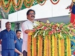 Jharkhand CM Hemant Soren addresses a passing out parade of newly trained police personnel in Ranchi on Thursday (HT Photo) Jharkhand CM Hemant Soren addresses a passing out parade of newly trained police personnel in Ranchi on Thursday (HT Photo)