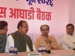 Mumbai: Shiv Sena (UBT) chief Uddhav Thackeray and party leader Sanjay Raut, Congress leader Harshwardhan Vasantrao Sapkal, NCP (SP) leader Shashikant Shinde and others attend a Maha Vikas Aghadi (MVA) meeting, amid the ongoing Monsoon session of the Maharashtra Assembly, in Mumbai, Wednesday, June 24, 2026. (PTI Photo) (PTI06_24_2026_000563B) (PTI)