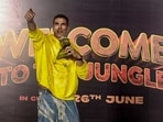 Akshay Kumar during the title song launch of the film Welcome To The Jungle, in Mumbai, Tuesday, June 23, 2026. 