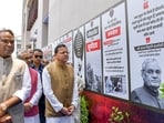 Uttarakhand Chief Minister Pushkar Singh Dhami during the Samvidhan Hatya Diwas, marking the 51st anniversary of the Emergency's imposition, in Dehradun, Thursday, June 25, 2026. 