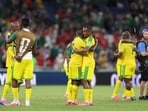 South African players celebrate. (AFP)