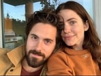 Julie Gonzalo and Chris McNally with the baby girl