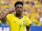Vinicius scored twice for Brazil