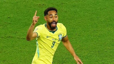 Matheus Cunha scored the third goal for Brazil (REUTERS)
