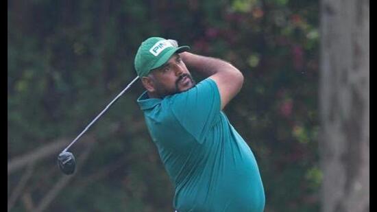 Golfer Dilsher Singh Grewal etched his name in the club’s history books by becoming the inaugural Captains Cup champion. (HT Photo)