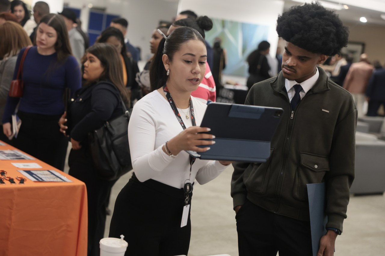 A job fair at Miami International Airport. Thousands lost jobs in Florida when Spirit Airlines shut down. A job fair at Miami International Airport. Thousands lost jobs in Florida when Spirit Airlines shut down.