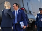 US Secretary of State Marco Rubio speaks with the US ambassador to Bahrain Stephanie Hallett before boarding a US Air Force C-17 Globemaster III transport aircraft after his visit to the Middle East to discuss the interim deal between the US and Iran with Arab Gulf allies, in Manama on June 25, 2026.